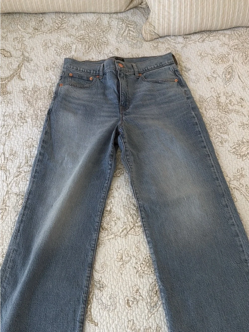 J. Crew Wide Leg Jeans in Light Blue Wash